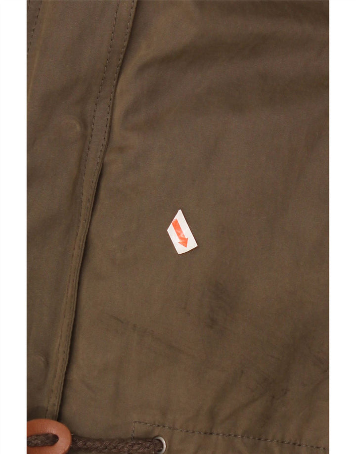 Zara Dame Hætte Vindjakke UK 16 Large Khaki