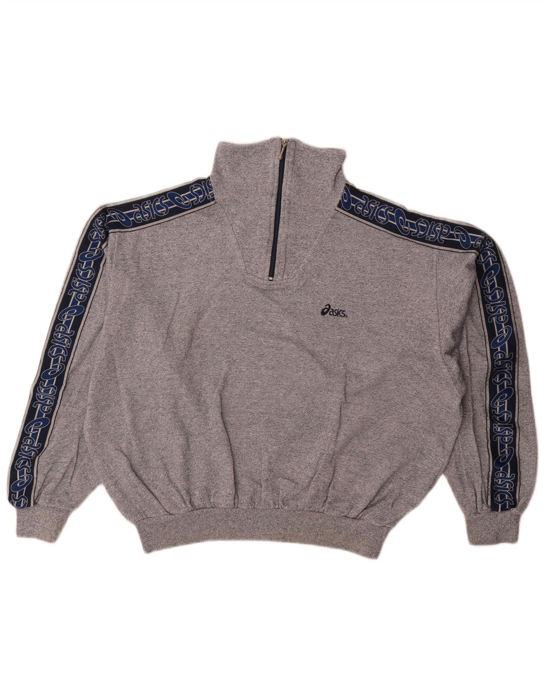 Asics Graphic Sweatshirt Jumper UK 16 Large Grey Colourblock