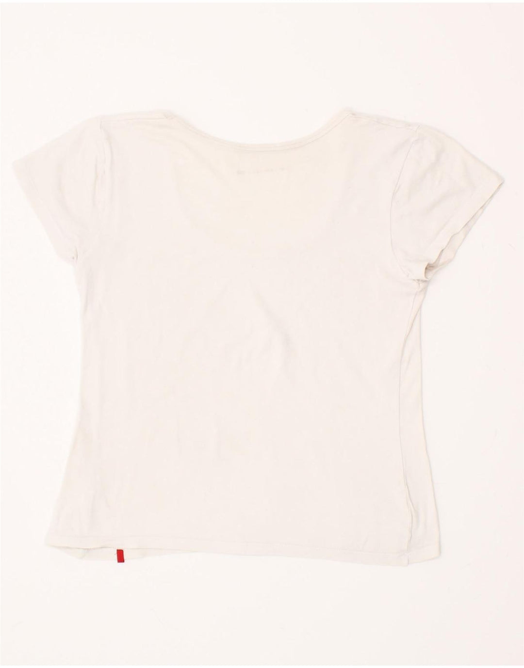 LEVI'S Womens Crop T-Shirt Top UK 14 Large White Cotton Vintage Levi's and Second-Hand Levi's from Messina Hembry 
