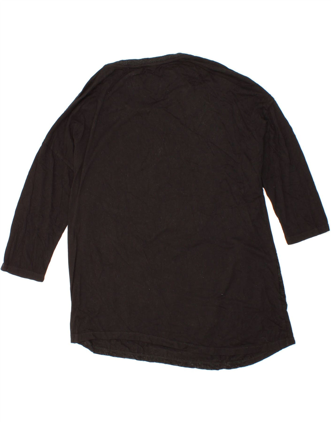 DESIGUAL Womens Graphic Top 3/4 Sleeve UK 14 Medium Black Floral Vintage Desigual and Second-Hand Desigual from Messina Hembry 