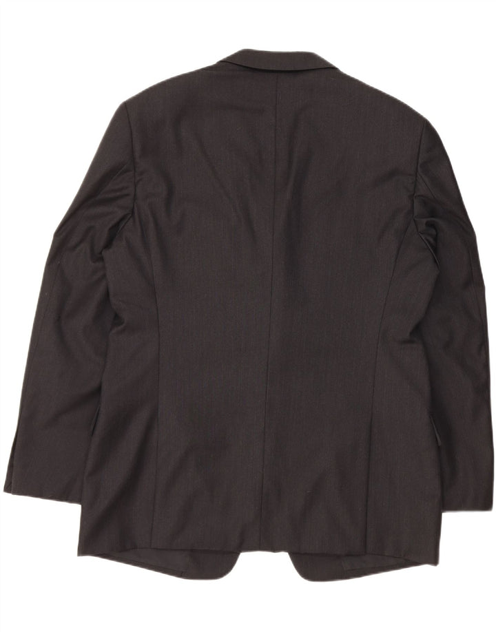 ARMANI COLLEZIONI Mens 3 Button Blazer Jacket IT 52 XL Black Wool