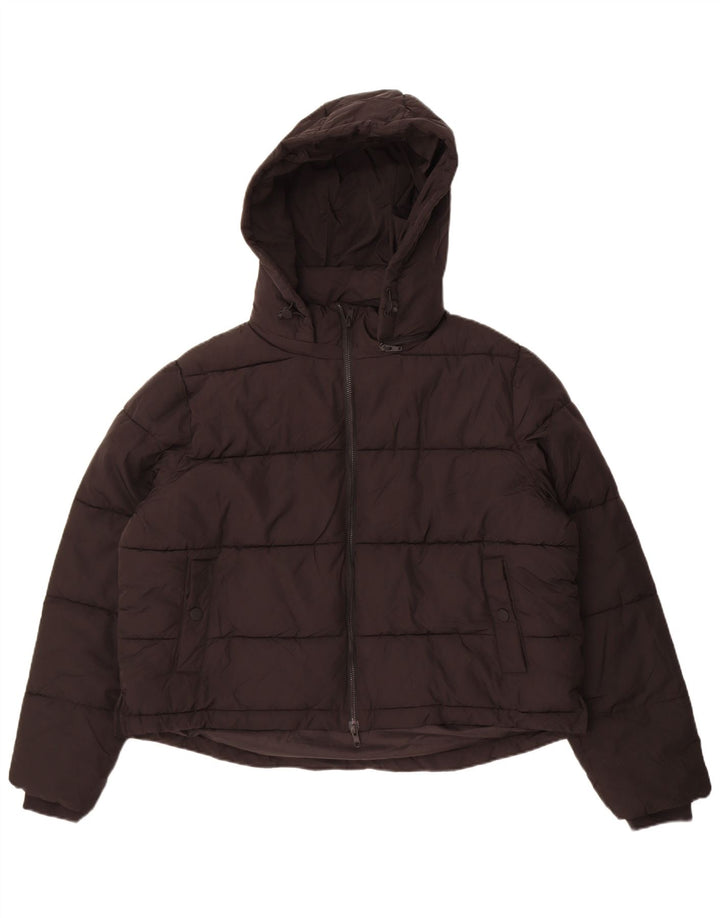 French Connection Womens Oversized Crop Polstret Jakke UK 16 Large Black