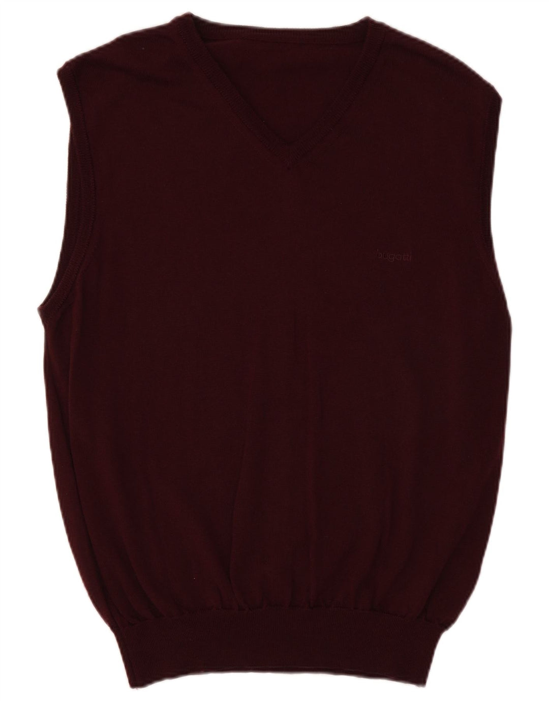 Bugatti Herrevest Tank Top UK 40 Medium Burgundy Virgin Wool