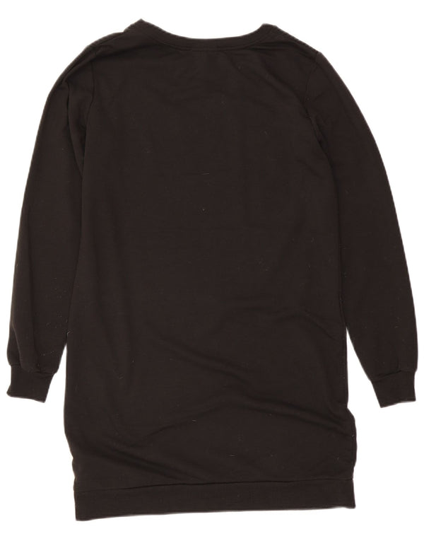 Lipsy Womens Grafisk Sweatshirt Jumper Dress UK 10 Small Black Polyester
