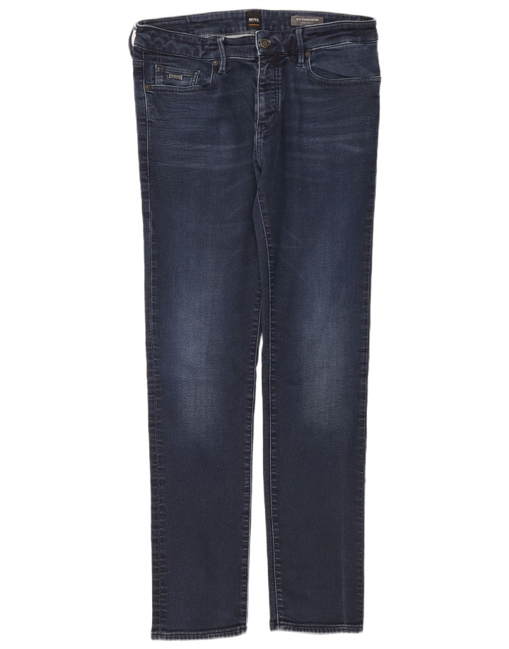 HUGO BOSS Herre Charleston Skinny Jeans W36 L34 Marineblå Bomuld