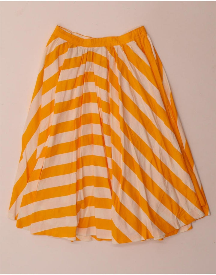 Vintage dame nederdel W24 lille gul stribet