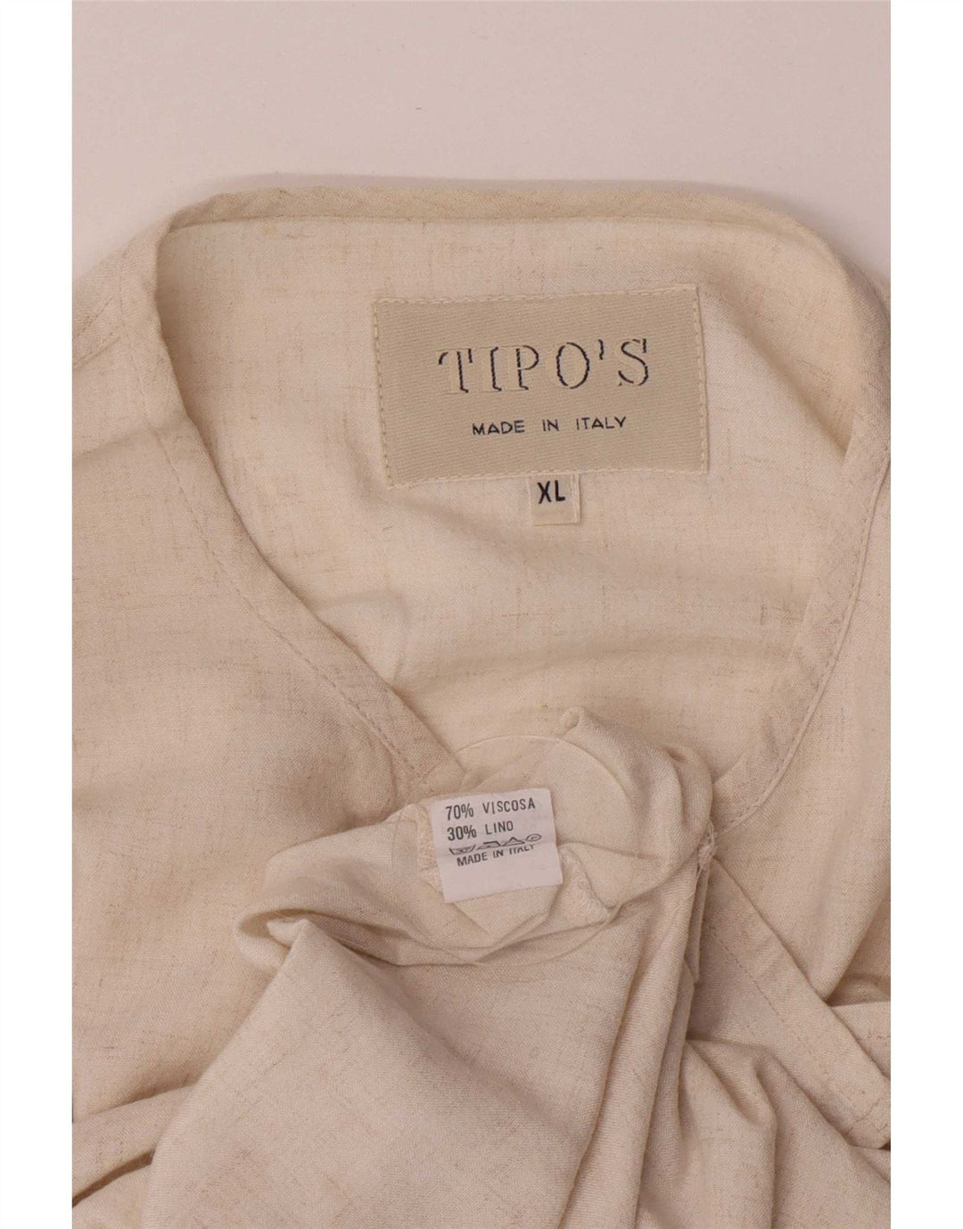 Tipo' S Kortærmet Herre Pullover Shirt XL Beige Viscose