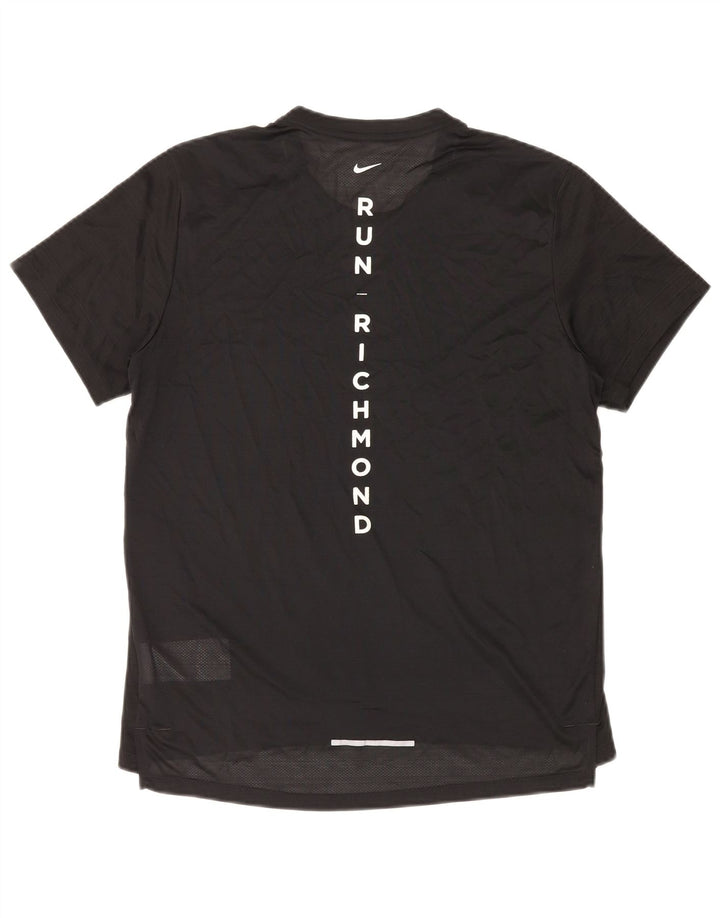 NIKE Dri Fit grafisk T-shirt top mellem sort polyester