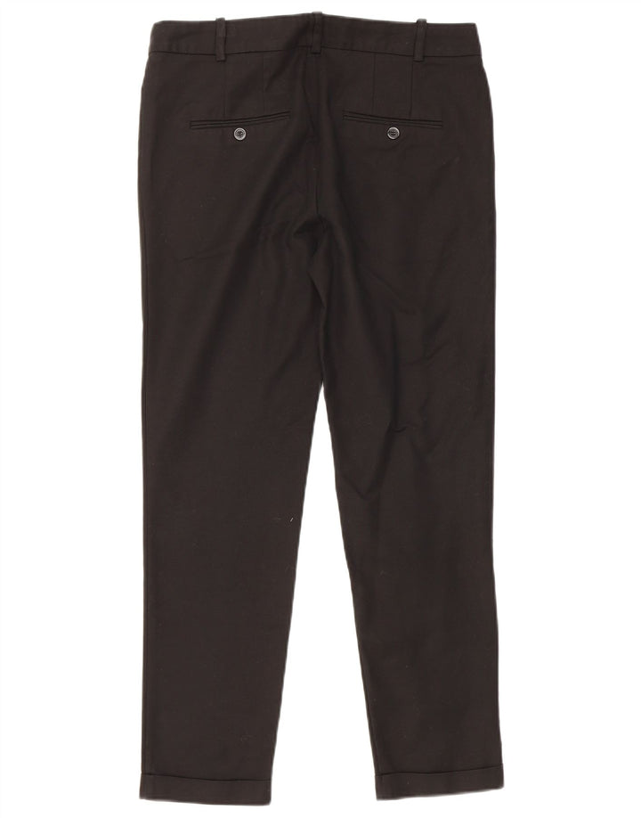 Zara Dame Slim Cropped Trousers EU 38 Small W28 L25 Black