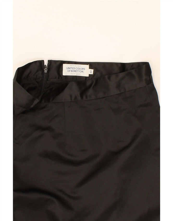 BENETTON Womens Pencil Skirt IT 42 Medium W28  Black Polyester Vintage Benetton and Second-Hand Benetton from Messina Hembry 