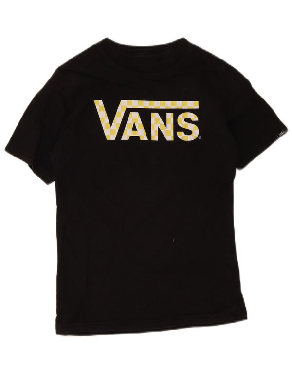 Vans Boys Custom Fit grafisk T-shirt top 8-9 år Lille sort bomuld