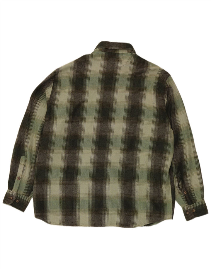 Bailo Herre Overshirt Skjorte Stor grøn ternet uld