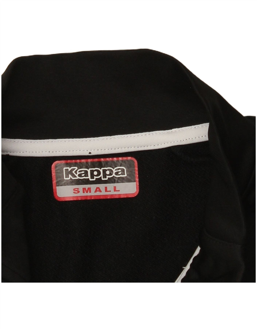KAPPA Herre grafisk lynlås-hals sweater træningsdragt Top Lille sort Colourblock