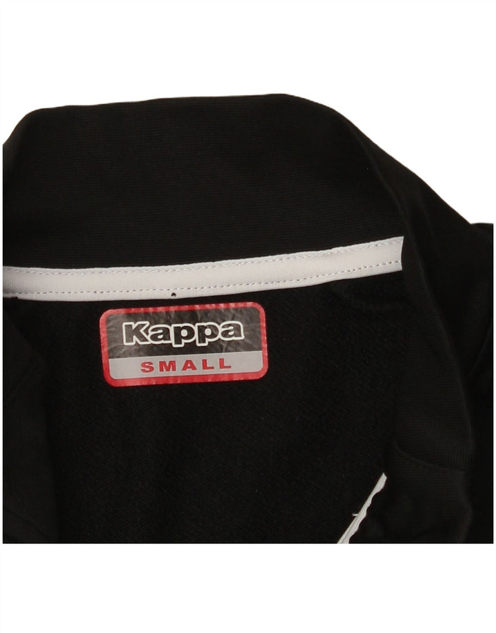 KAPPA Herre grafisk lynlås-hals sweater træningsdragt Top Lille sort Colourblock