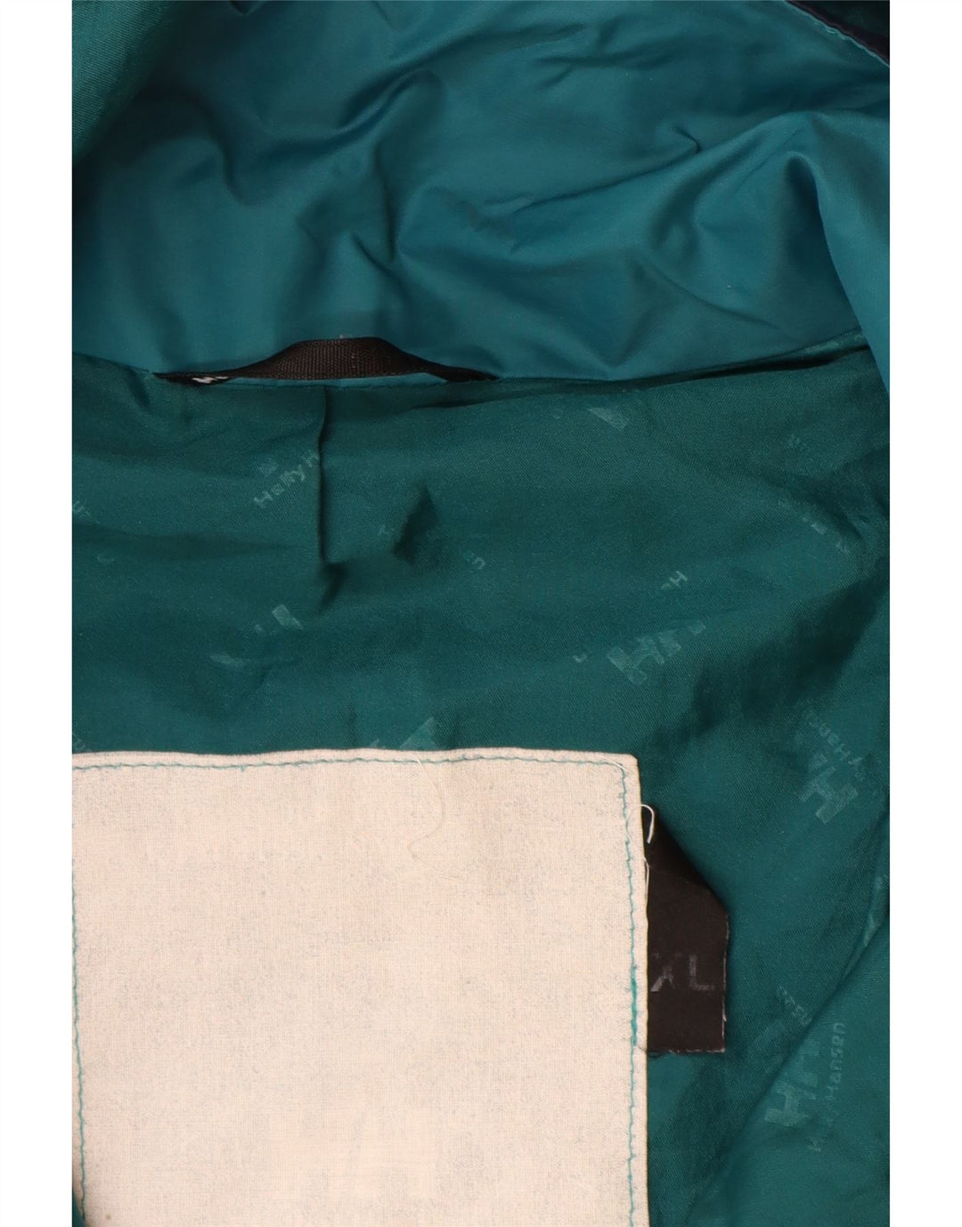 HELLY HANSEN Regnjakke med hætte til mænd UK 42 XL Navy Blue Colourblock