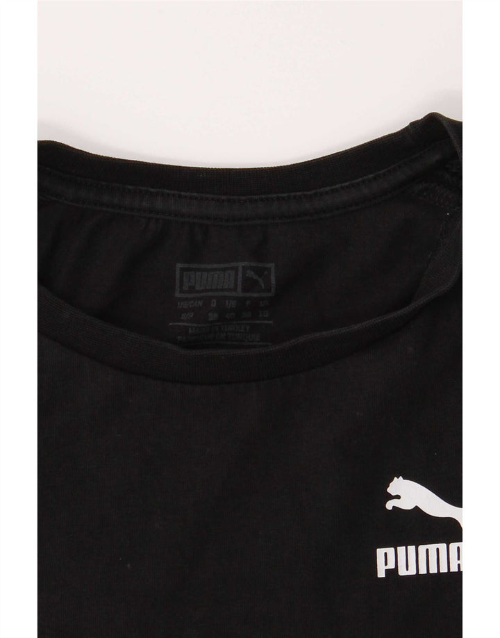 Puma Dame Crop Top Langærmet UK 10 Lille Sort