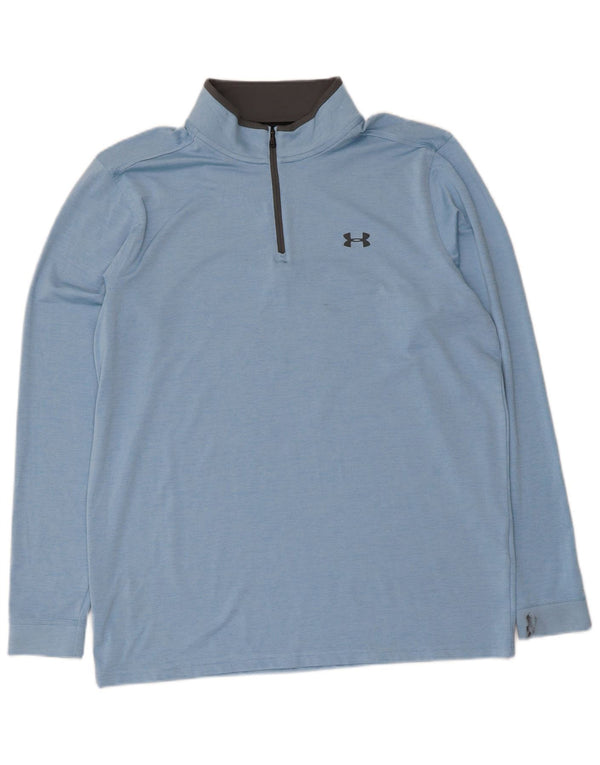 Under Armour Herre Heat Gear Pullover Træningsdragt Top Large Blue Flecked