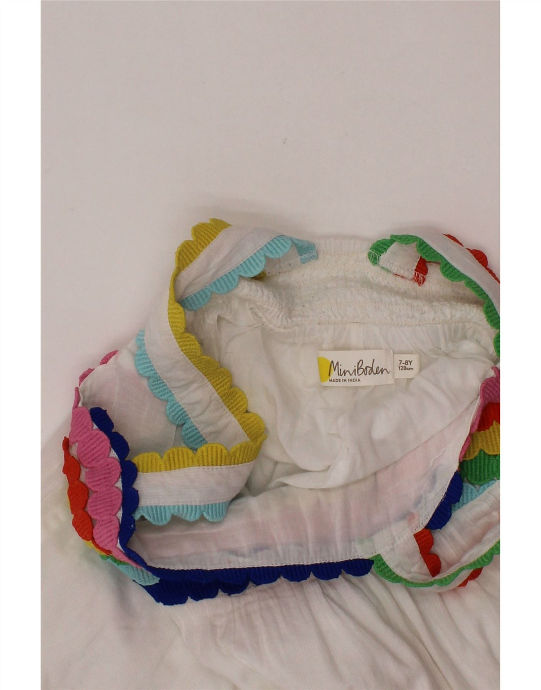 BODEN Piger ærmeløs bluse Top 7-8 år Hvid Colourblock Bomuld