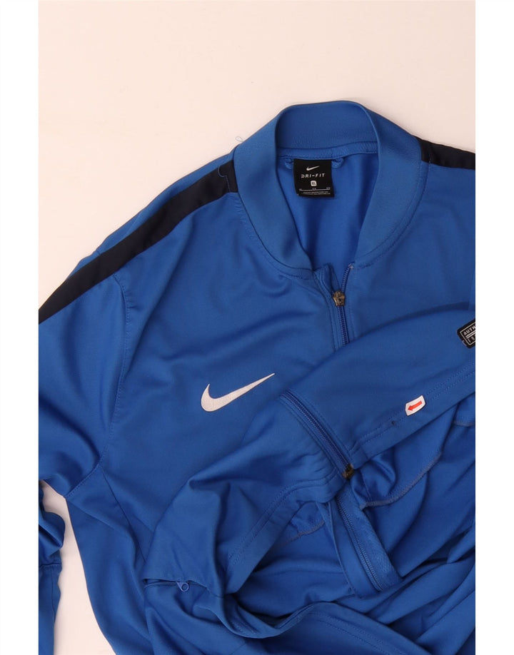 NIKE Herre Dri Fit træningsdragt Topjakke XL Blå Colourblock Polyester