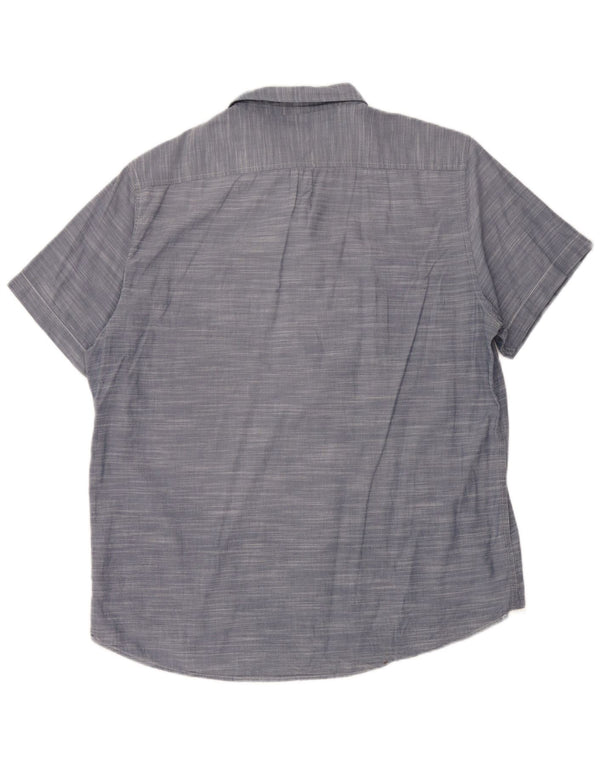 LEE Herre Regular Fit kortærmet skjorte 2XL blå bomuld