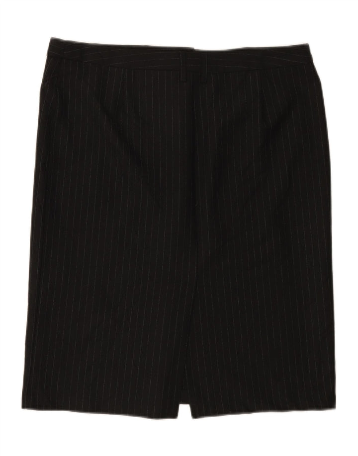 BENETTON Womens Pencil Skirt IT 46 Large W36 Black Striped Polyester Vintage Benetton and Second-Hand Benetton from Messina Hembry 