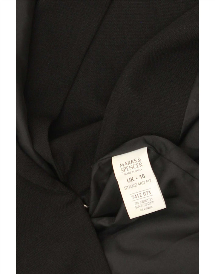 Marks & Spencer Dame Blazer Jacket UK 16 Stor Sort Polyester