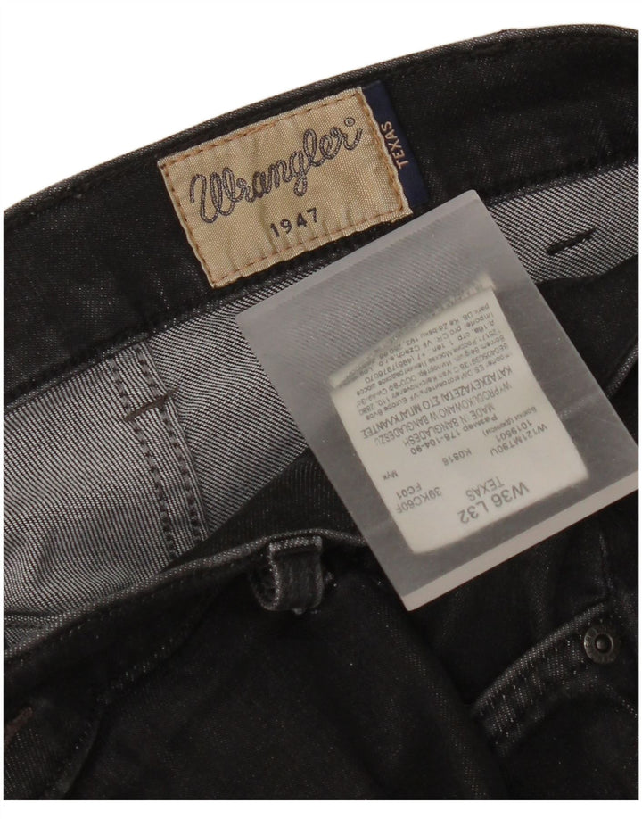 Wrangler Herre Texas Straight Jeans W36 L32 Sort Bomuld