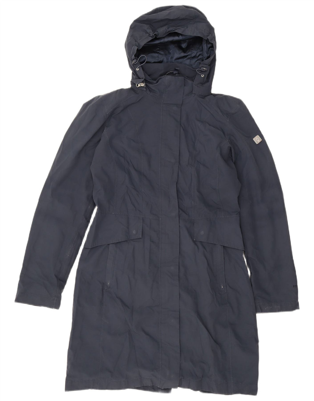 The North Face Regnfrakke med hætte til kvinder UK 14 Medium Navy Blue Polyester