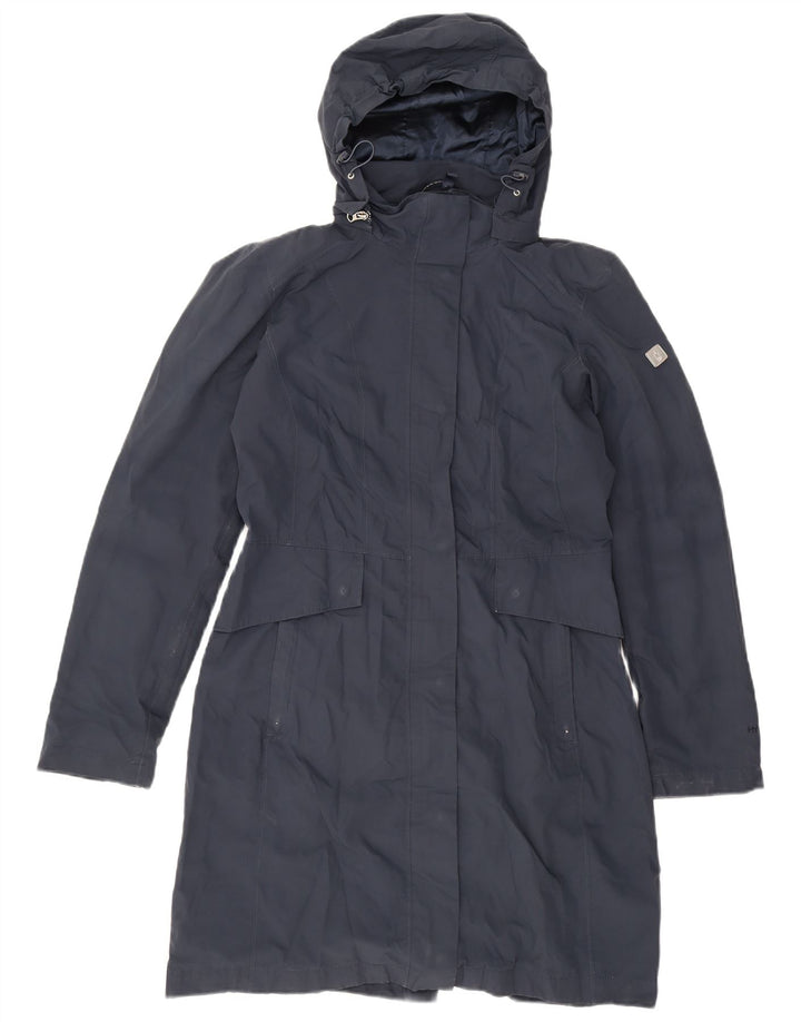 The North Face Regnfrakke med hætte til kvinder UK 14 Medium Navy Blue Polyester