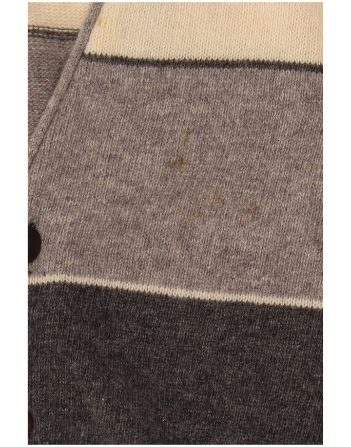 Brian Scott Herre Loose Fit Cardigan Sweater IT 50 Medium Grå Stribet