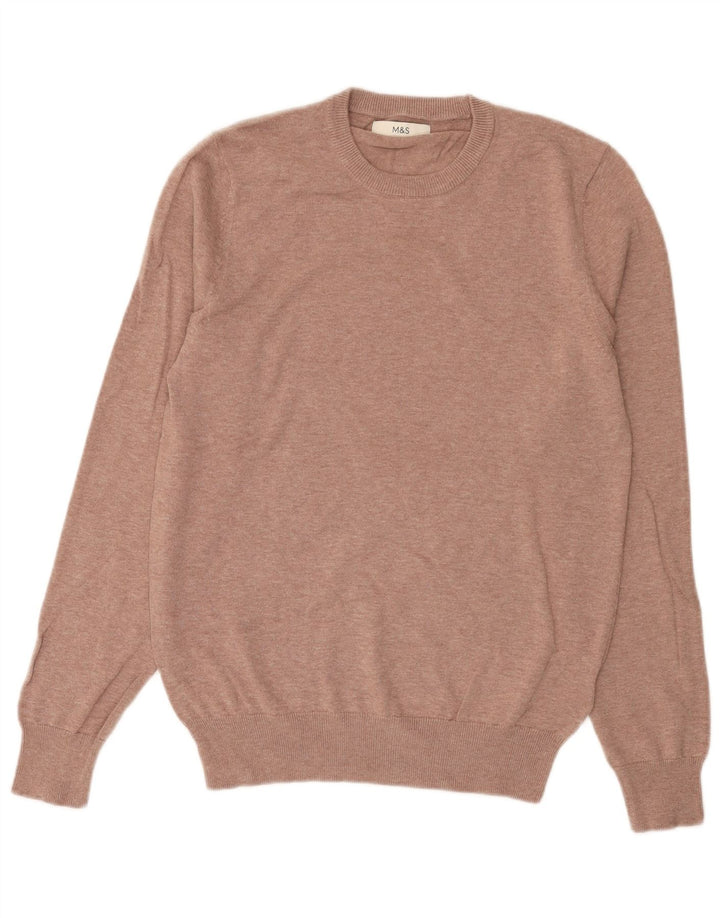 Marks & Spencer Herre sweater med rund hals, medium pink bomuld