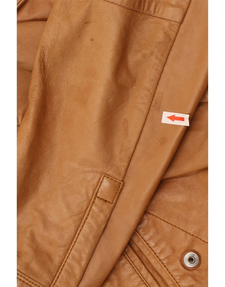 Diesel Herre Læderjakke UK 38 Medium Beige Læder