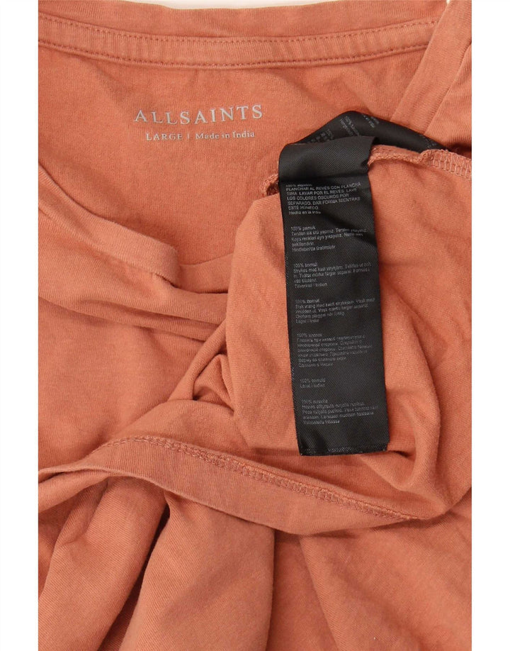 All Saints Herre T-Shirt Top Stor Brun Bomuld