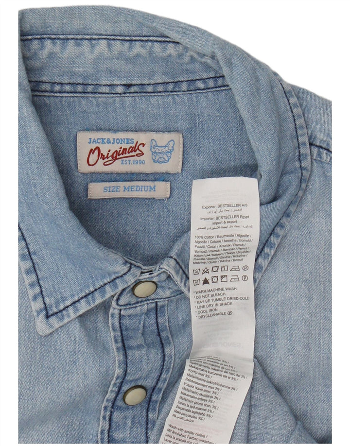 Jack & Jones Denimskjorte til mænd mellemblå bomuld