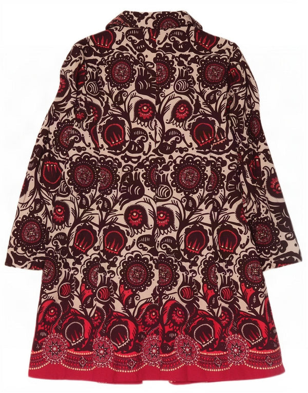 Sasha skjortekjole til kvinder UK 14 Medium Burgundy Paisley Cotton