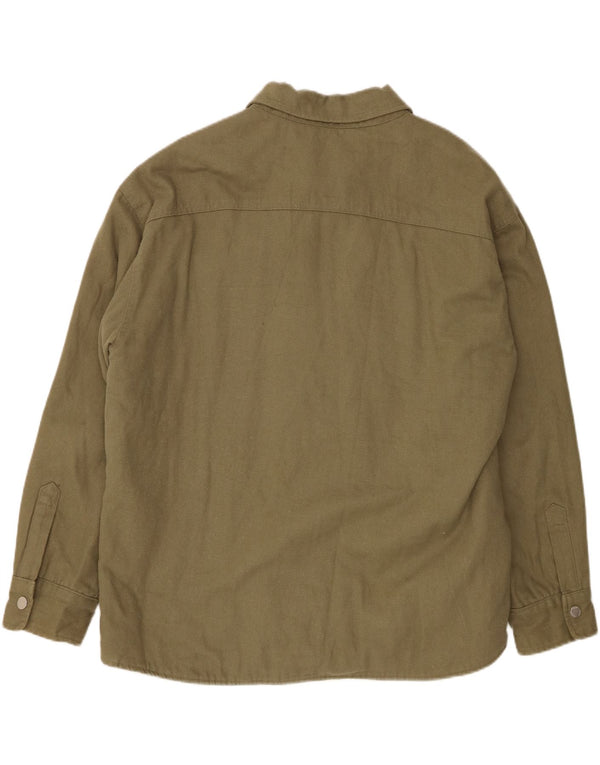 Zara Herre Utility Jacket UK 42 XL Khaki Cotton