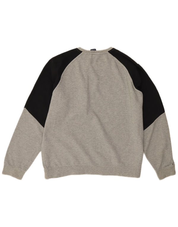 NIKE Sweatshirt til mænd XL Grå Colourblock Bomuld