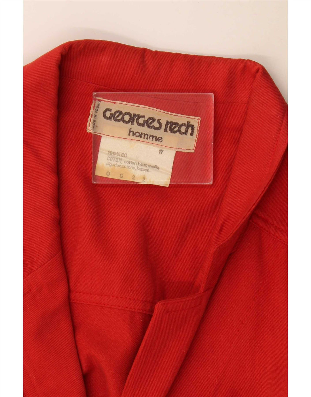 Georges Rech Herre Overshirt Skjorte Størrelse 17 XL Rød Bomuld