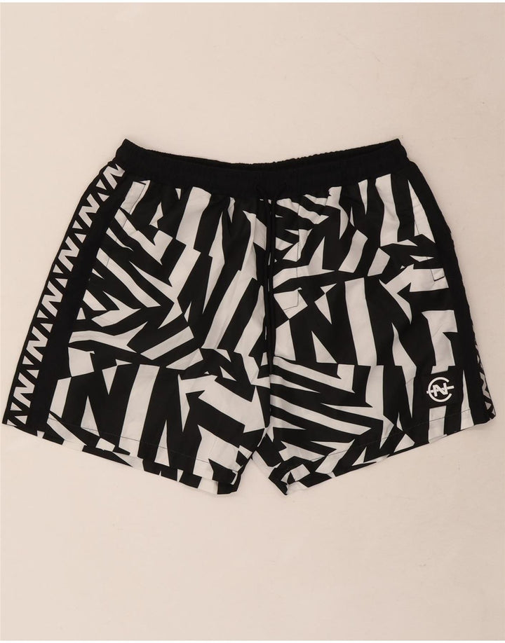 Nautica Badeshorts til mænd store sorte geometriske polyester