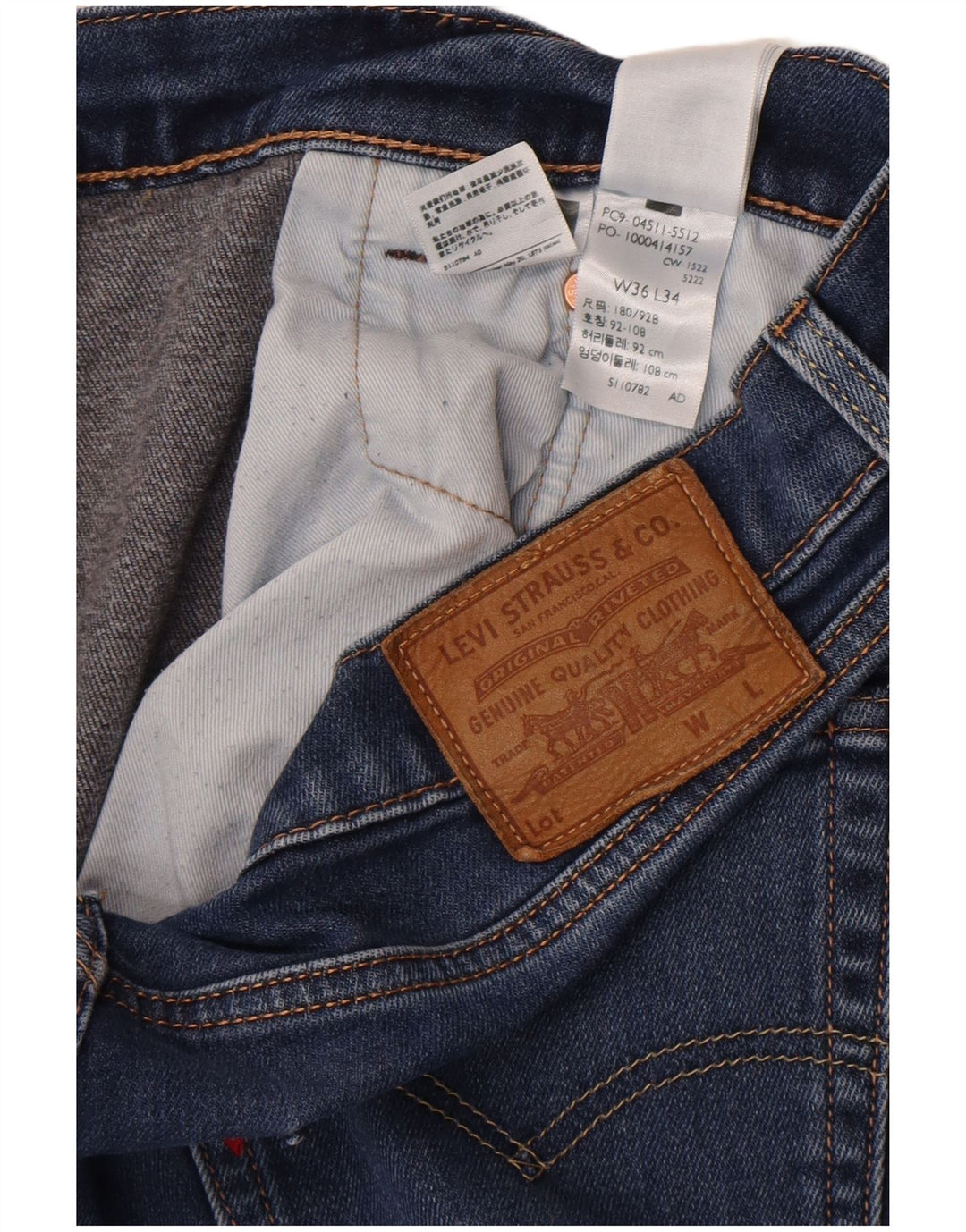 Levi's Slim Jeans til mænd W36 L34 blå bomuld