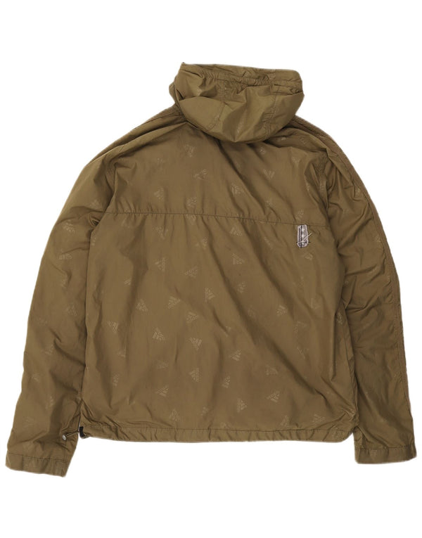 Adidas Herre Hooded Graphic Anorak Jacket UK 38 Medium Khaki Spotted