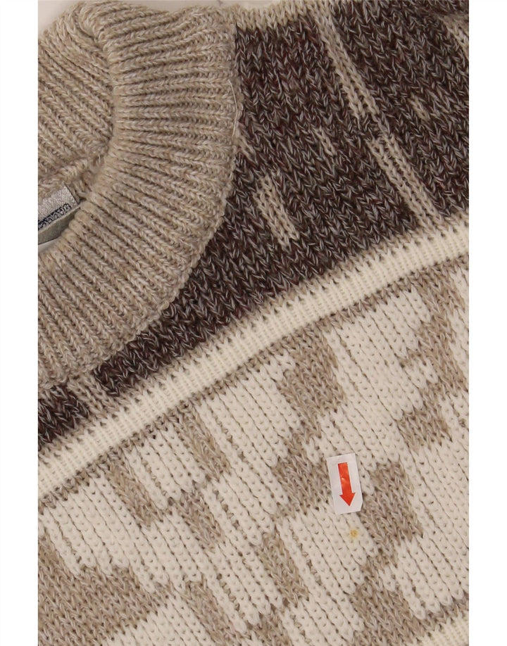 NICO Mens Crew Neck Jumper Sweater XL Grey Geometric Acrylic