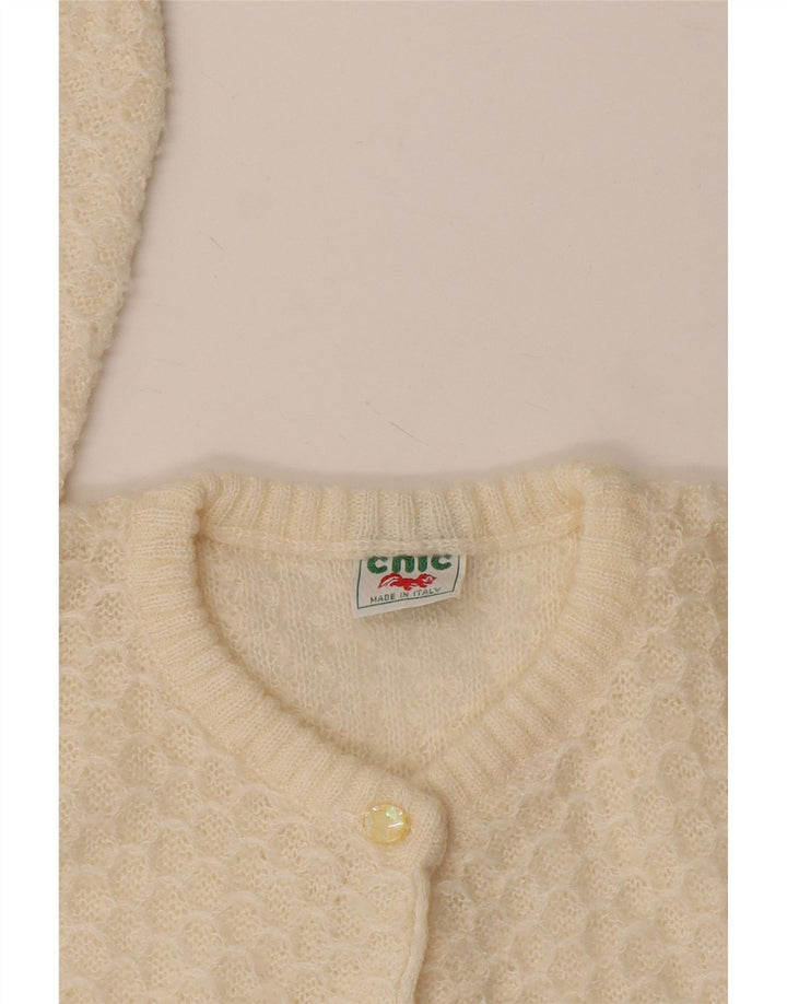 Vintage dame cardigan sweater UK 10 Small Off White