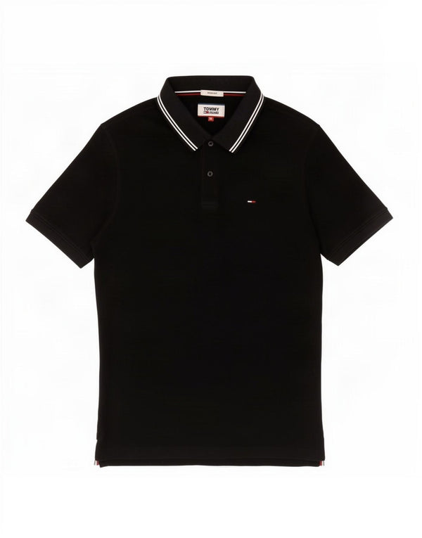Tommy Hilfiger Herre Slim Fit Polo Shirt XL Sort Bomuld