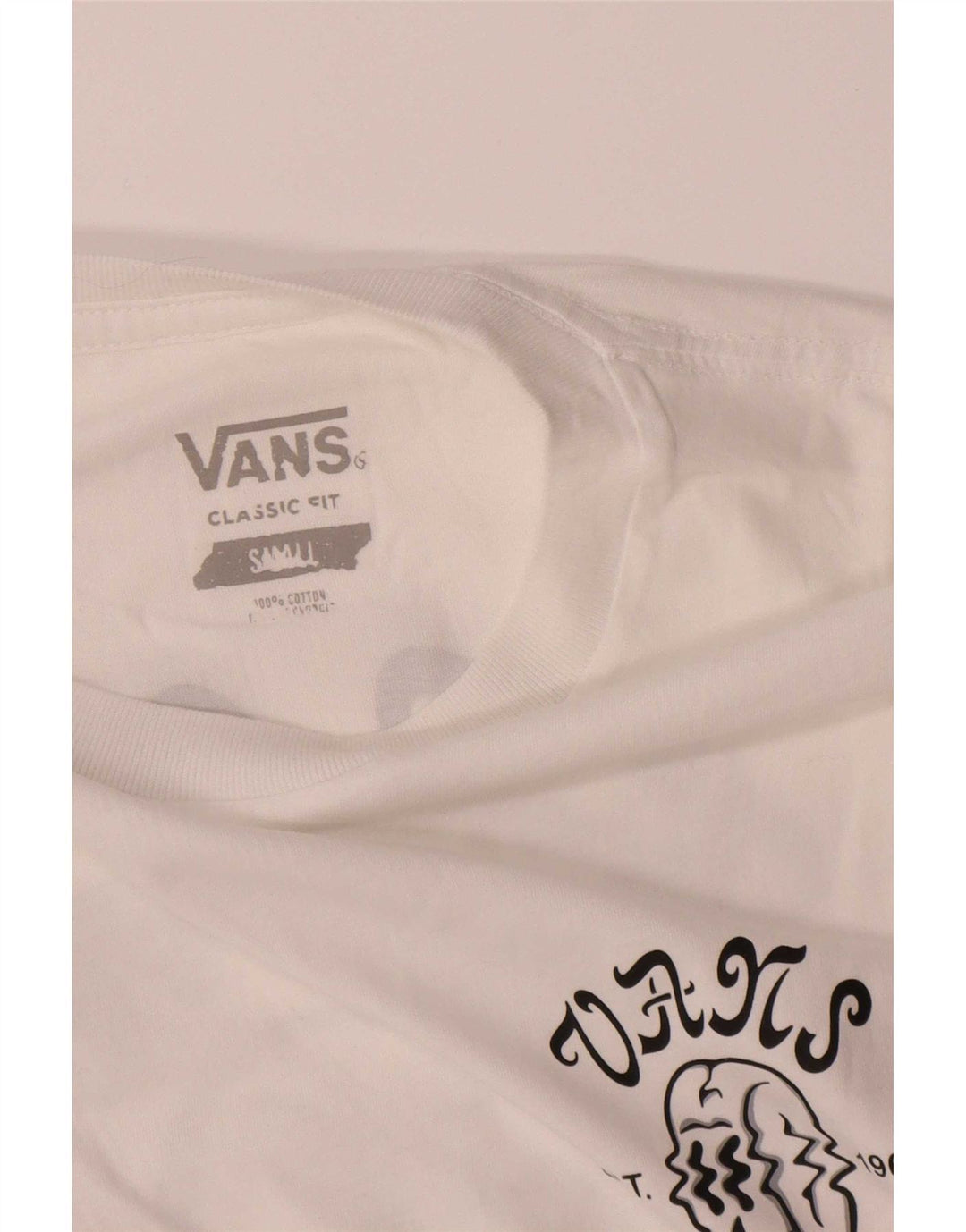 Vans Herre Classic Fit Grafisk T-Shirt Top Lille Hvid Bomuld