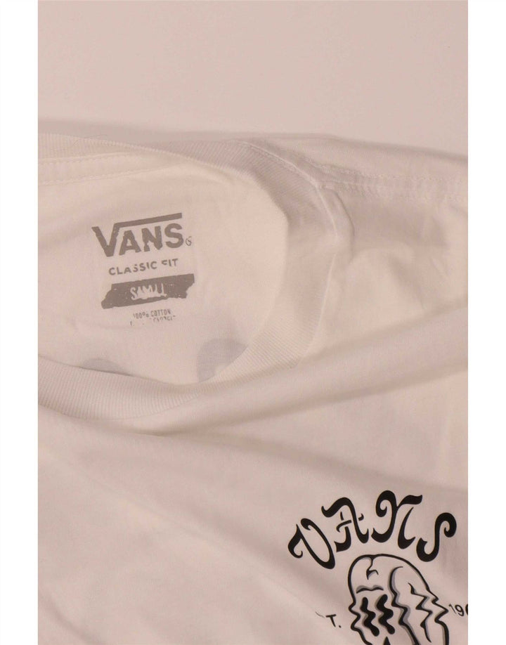 Vans Herre Classic Fit Grafisk T-Shirt Top Lille Hvid Bomuld