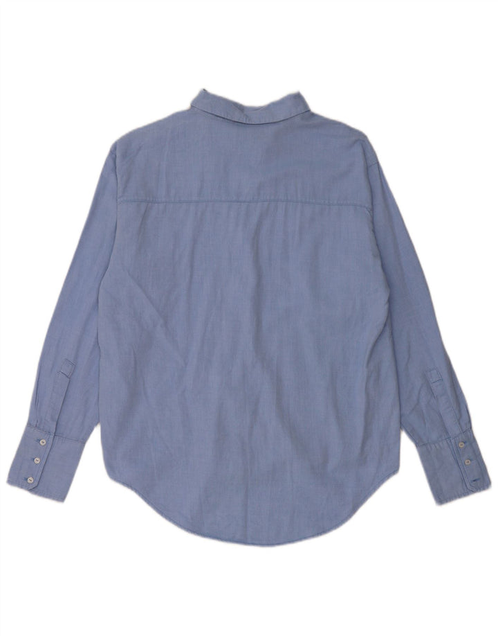 Zara oversize skjorte til kvinder UK 6 XS blå bomuld