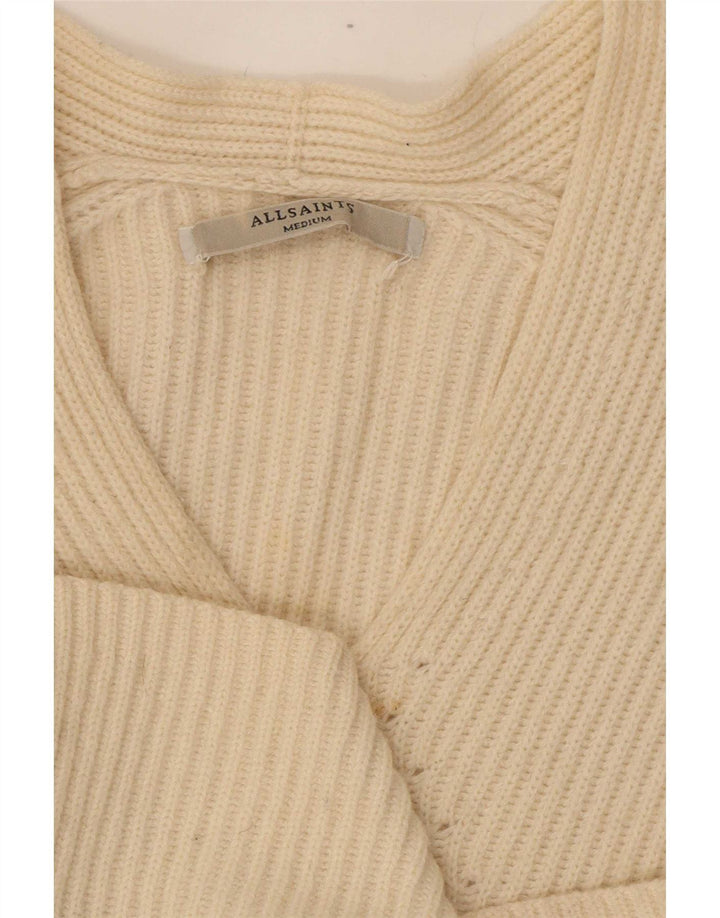 All Saints Dame Oversized V-hals sweater UK 14 Medium Off White
