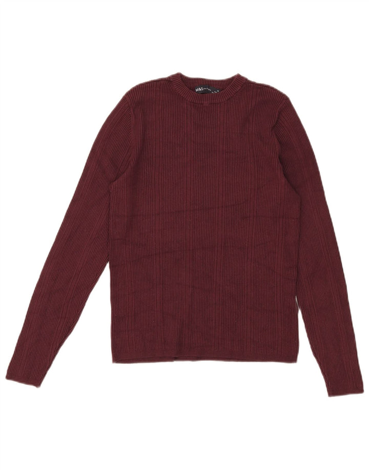 Marks & Spencer Dame sweater med rund hals DK 12 Medium Burgundy