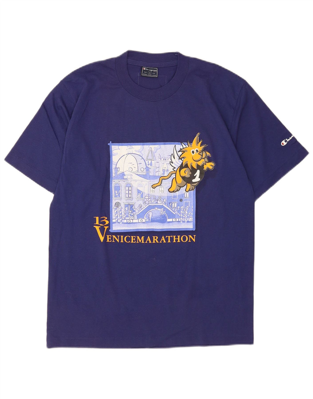 Champion Herre grafisk T-shirt top lille blå bomuld